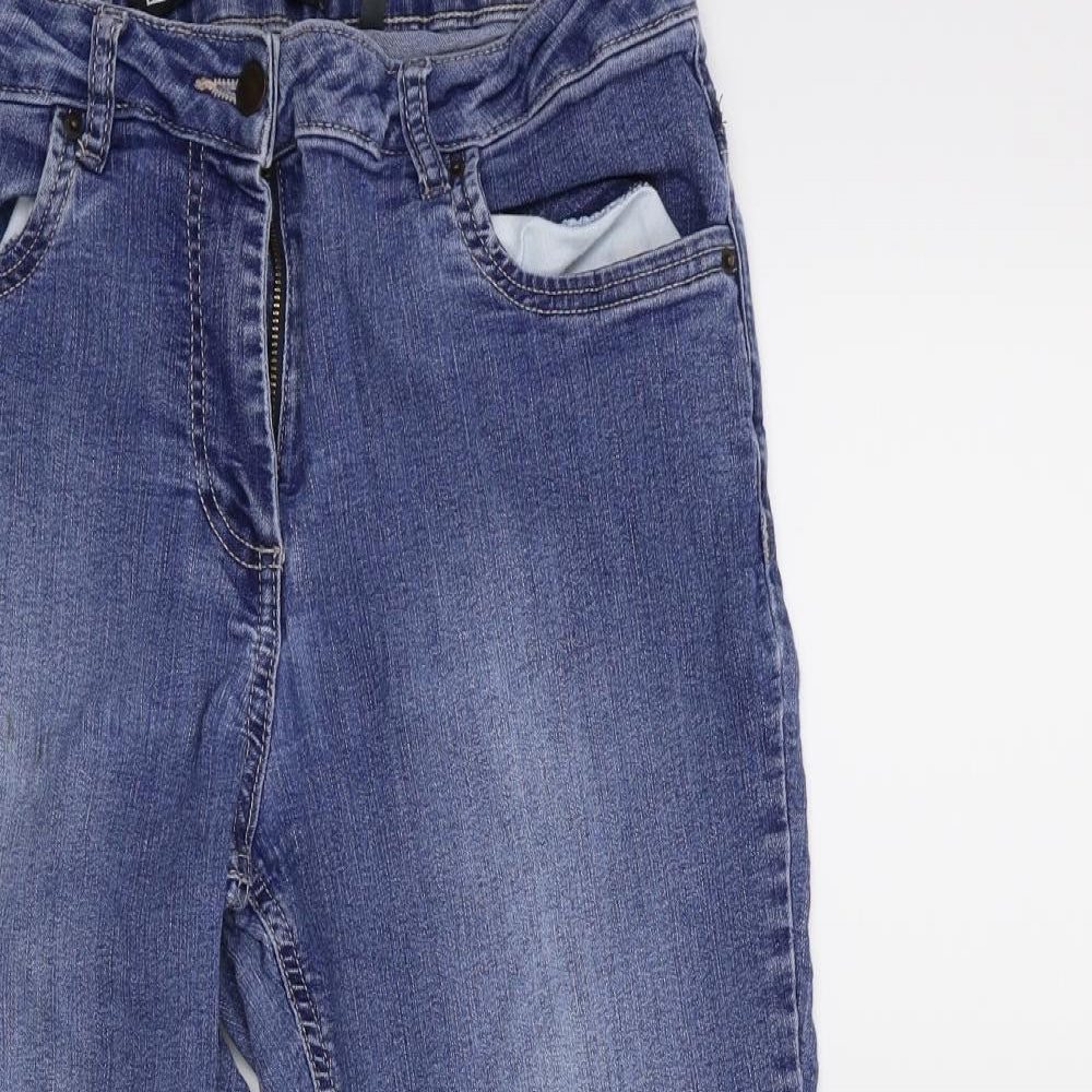 Womens UK Size 30 in Preworn Regular Fit Cropped Blue Jeans