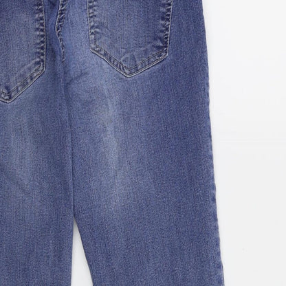 Womens UK Size 30 in Preworn Regular Fit Cropped Blue Jeans