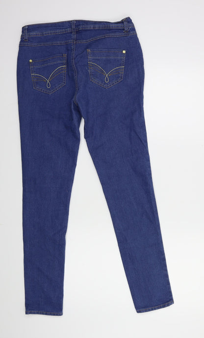 Denim & Co. Womens Blue  Denim Skinny Jeans Size 12 L29 in