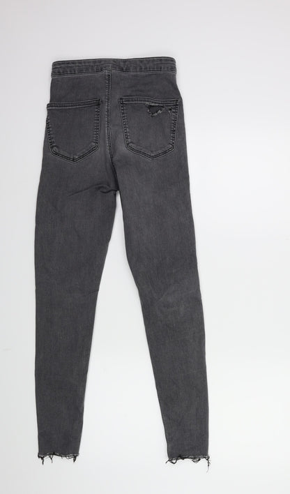 Topshop Womens Grey  Denim Skinny Jeans Size 28 in L32 in