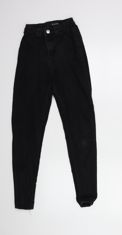Womens UK Size 6 Denim Wise Regular Fit Skinny Black Jeans