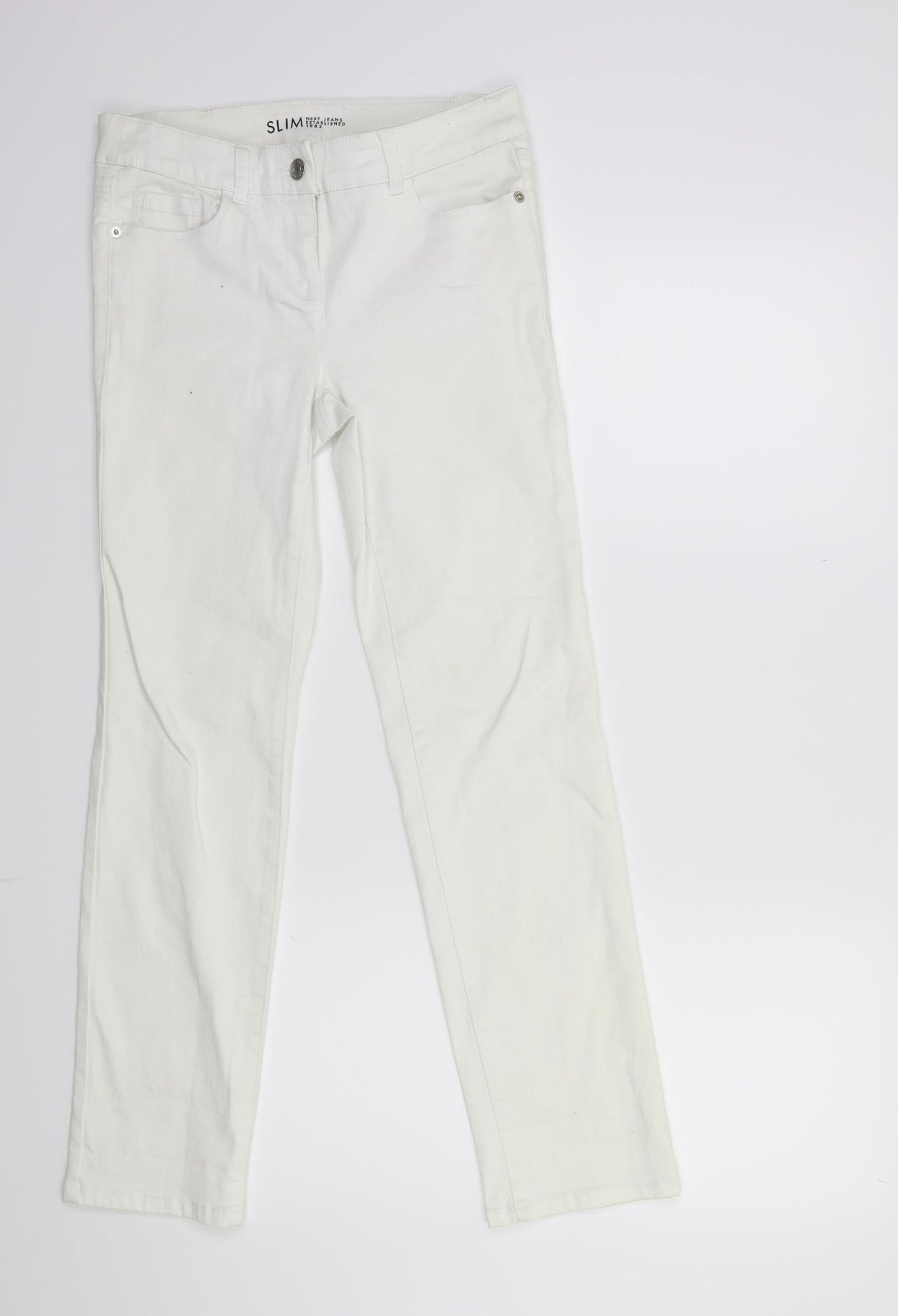 NEXT Womens White  Denim Straight Jeans Size 8 L28 in