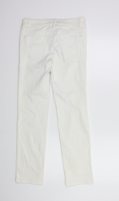 NEXT Womens White  Denim Straight Jeans Size 8 L28 in