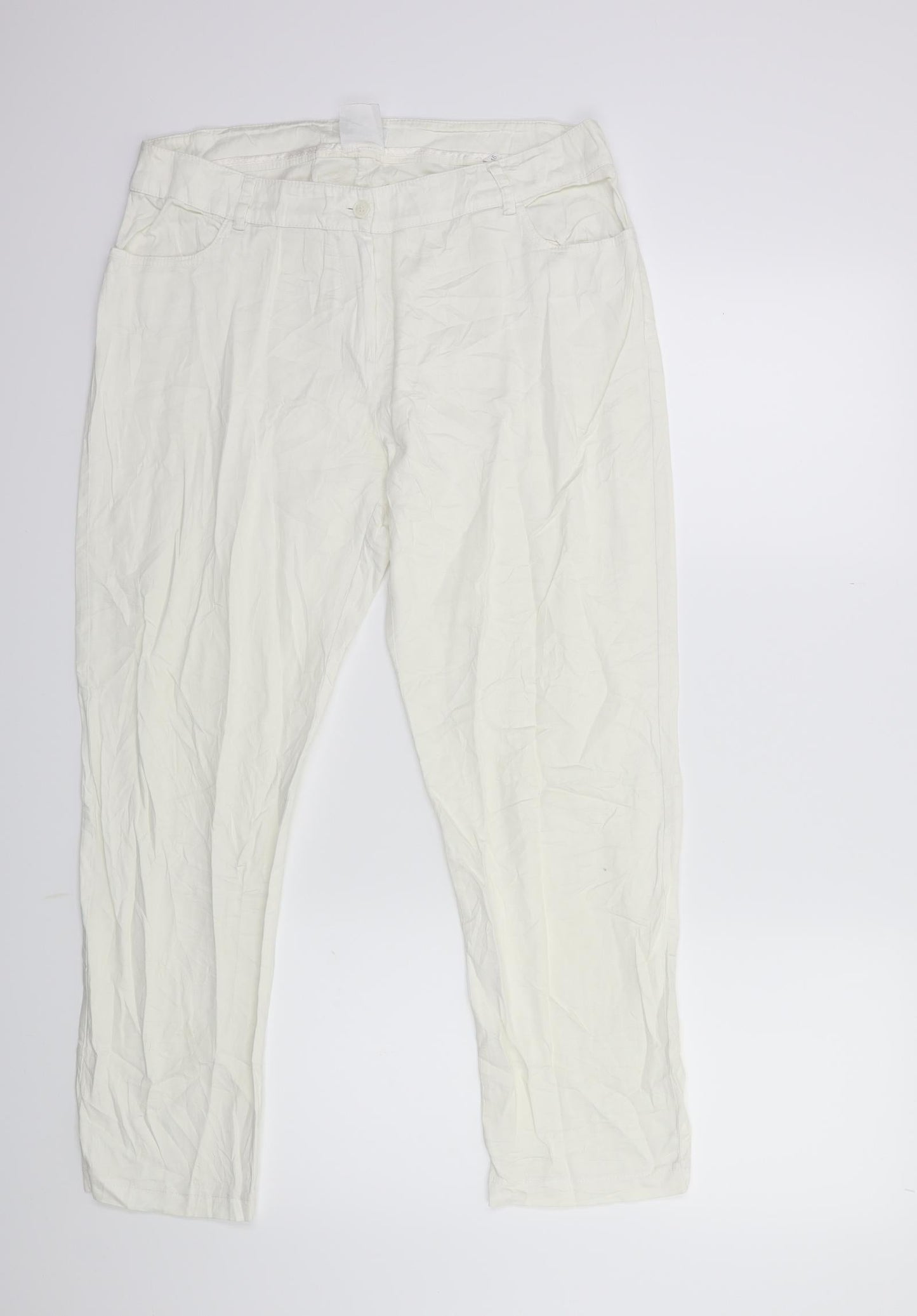 fraternity women Womens White   Trousers  Size 18 L27 in