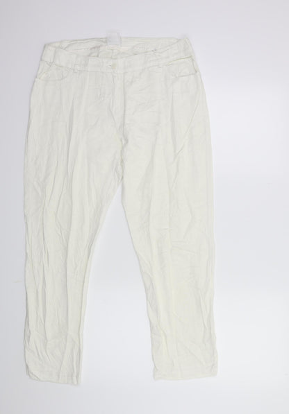 fraternity women Womens White   Trousers  Size 18 L27 in