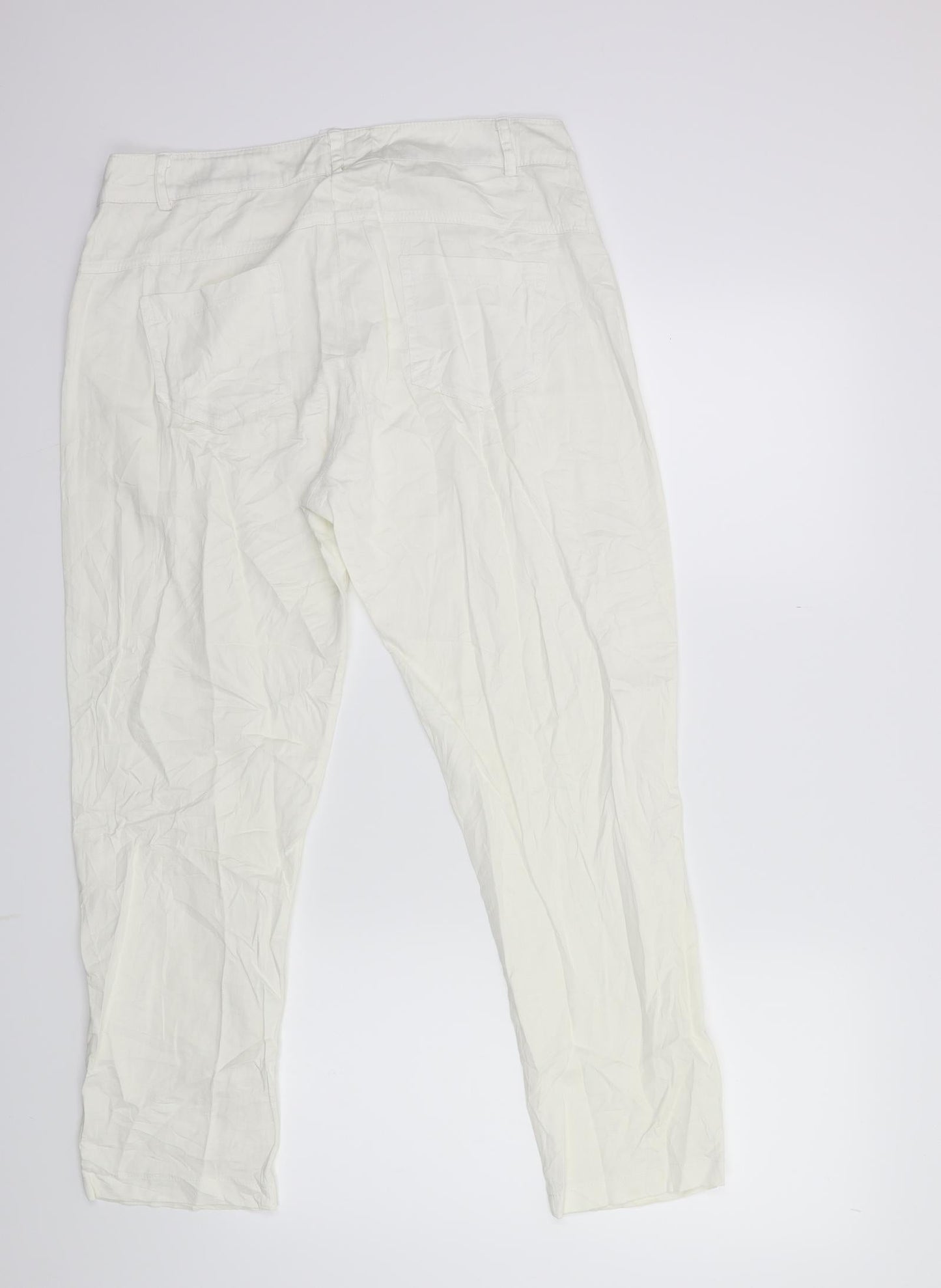 fraternity women Womens White   Trousers  Size 18 L27 in