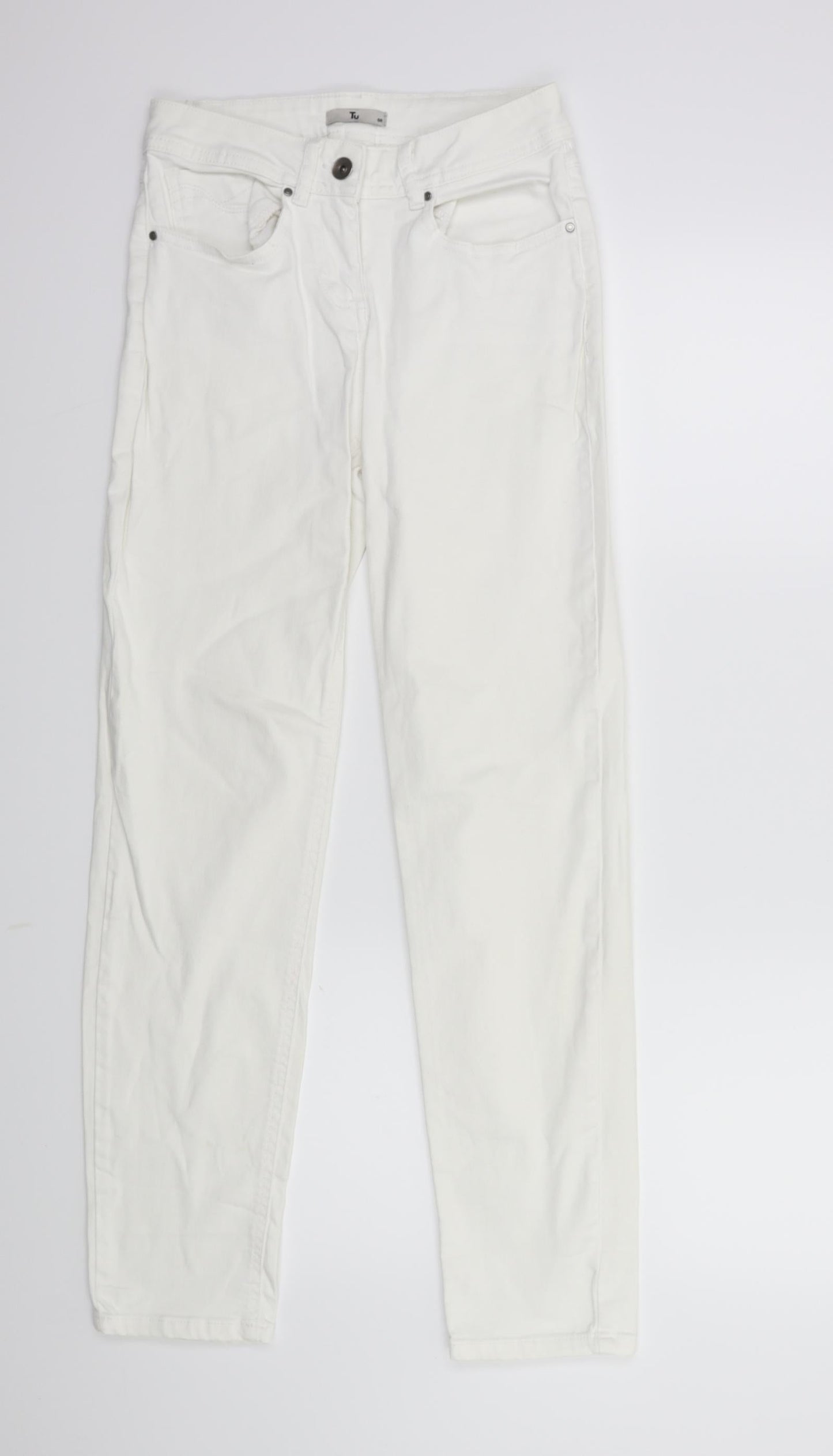 TU Womens White  Denim Skinny Jeans Size 8 L29 in