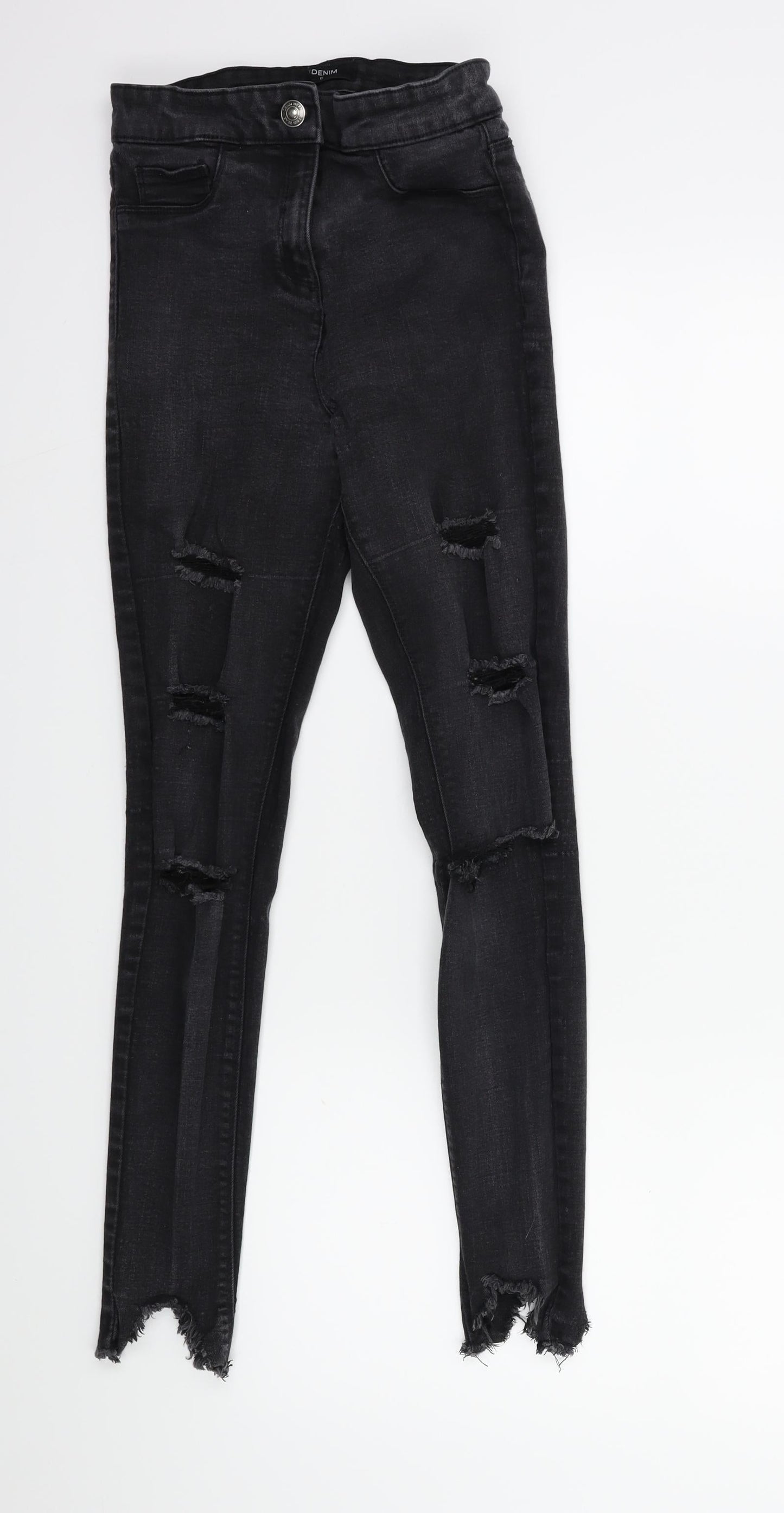 Matalan Womens Black  Denim Skinny Jeans Size 8 L25 in