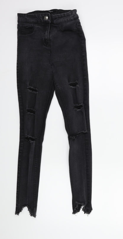 Matalan Womens Black  Denim Skinny Jeans Size 8 L25 in