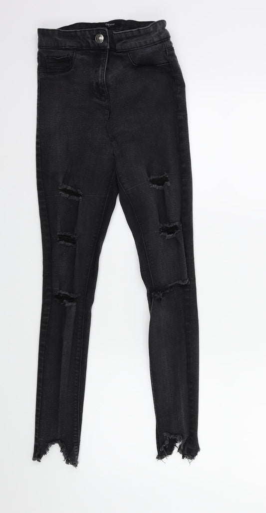 Matalan Womens Black  Denim Skinny Jeans Size 8 L25 in