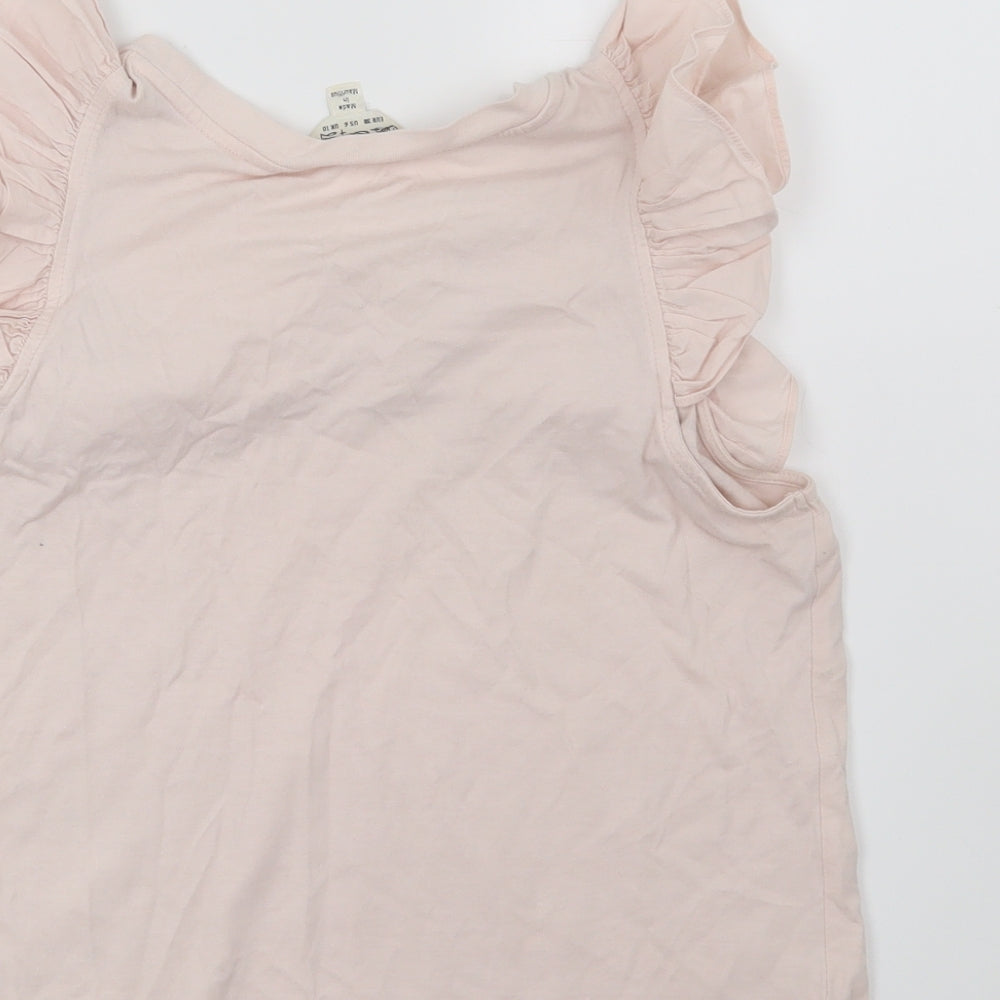 Miss Selfridge Womens Pink   Basic T-Shirt Size 10