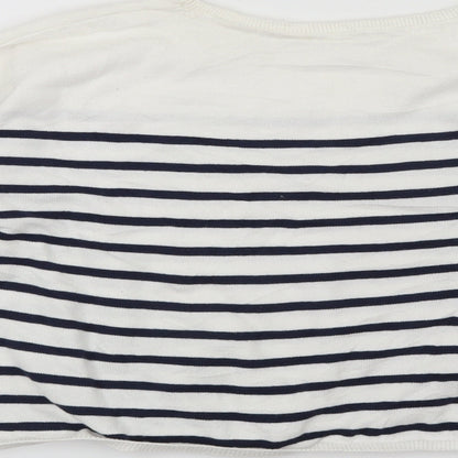 H&M Girls White Striped  Pullover Jumper Size 11-12 Years