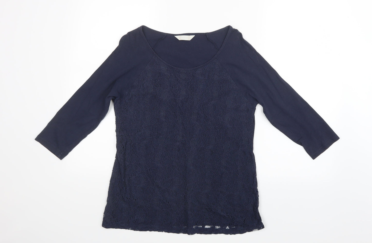 Authentic Womens Blue Floral  Basic Blouse Size 12  - Lace