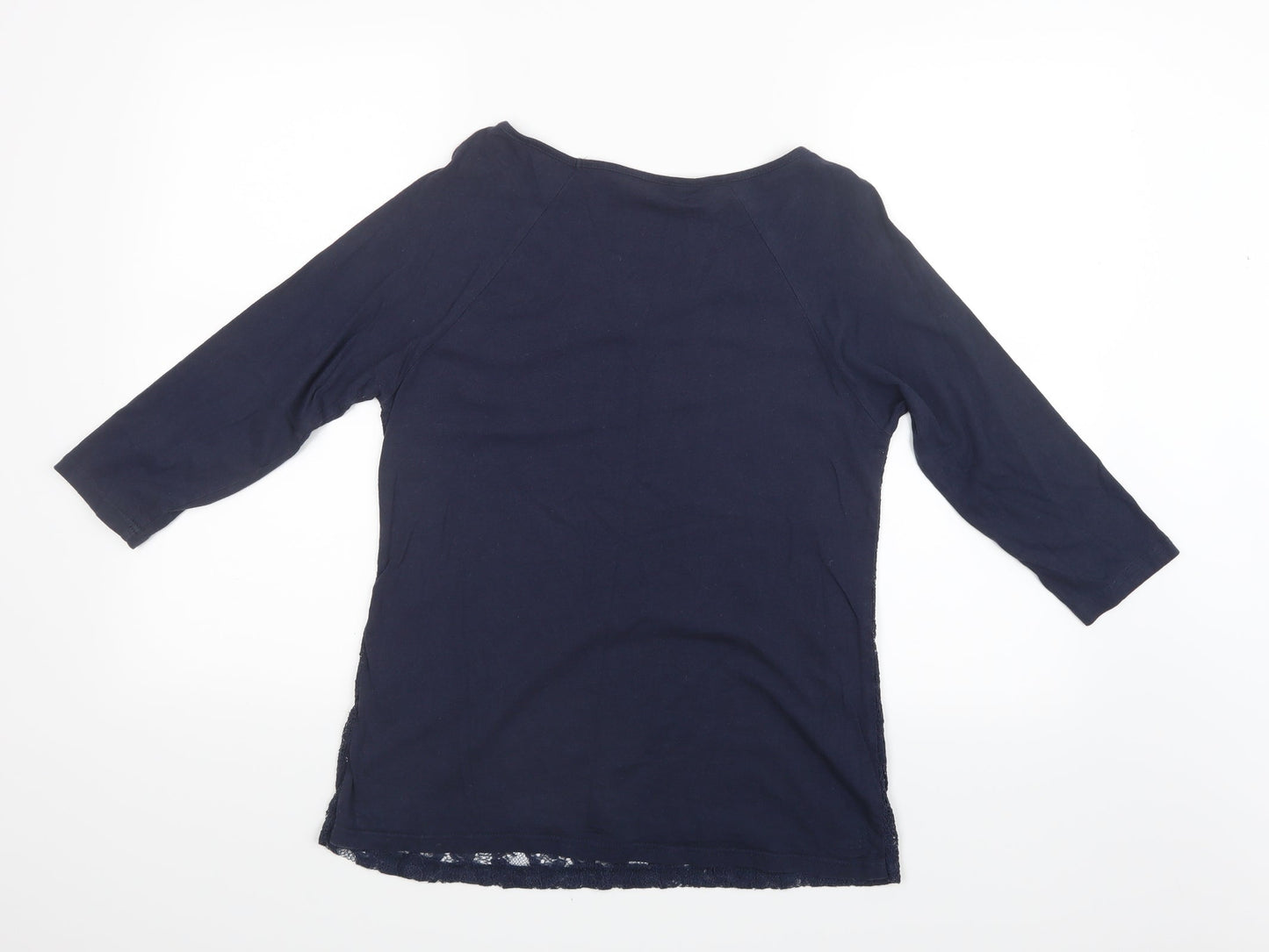 Authentic Womens Blue Floral  Basic Blouse Size 12  - Lace