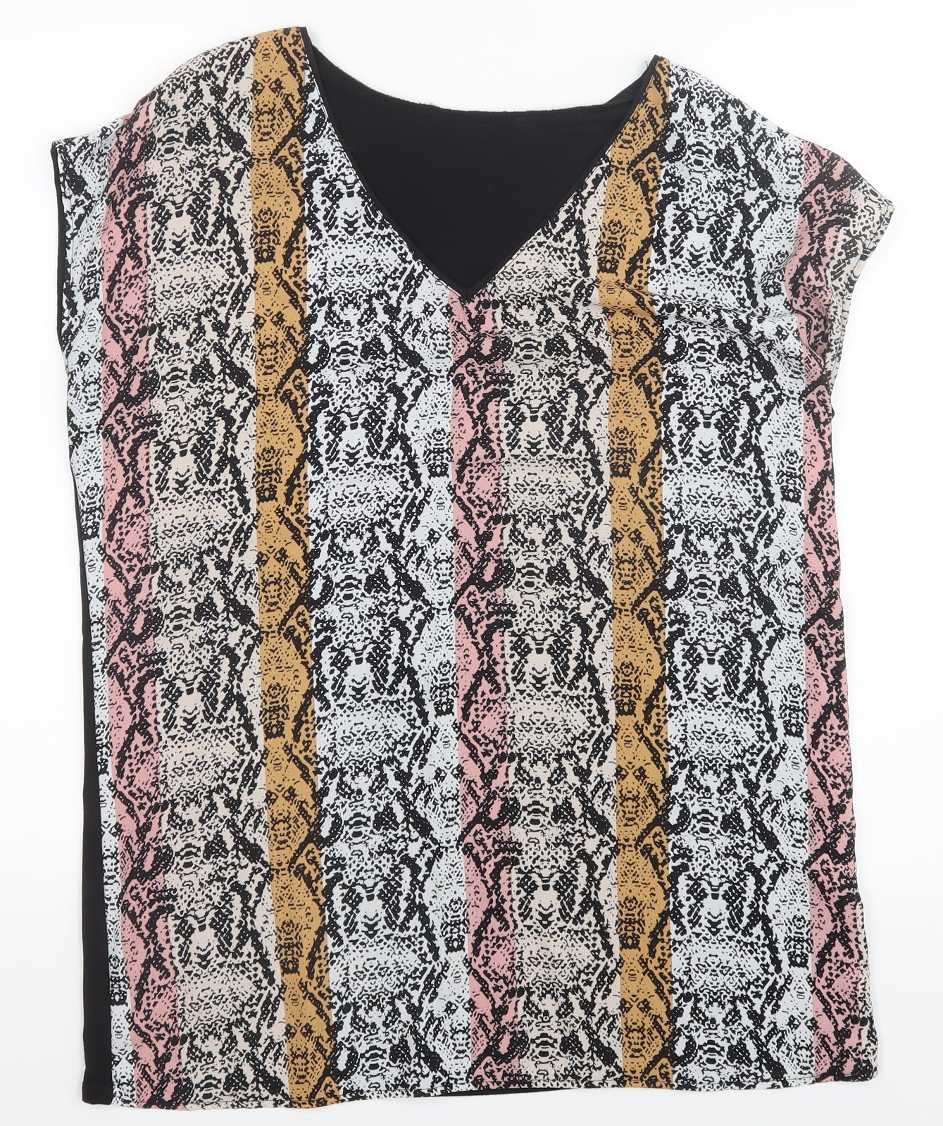 George Womens Black Geometric  Basic Blouse Size 12