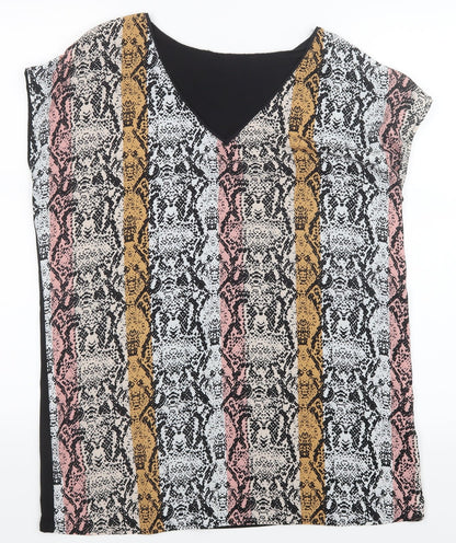 George Womens Black Geometric  Basic Blouse Size 12