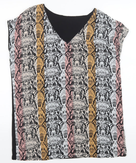 George Womens Black Geometric  Basic Blouse Size 12