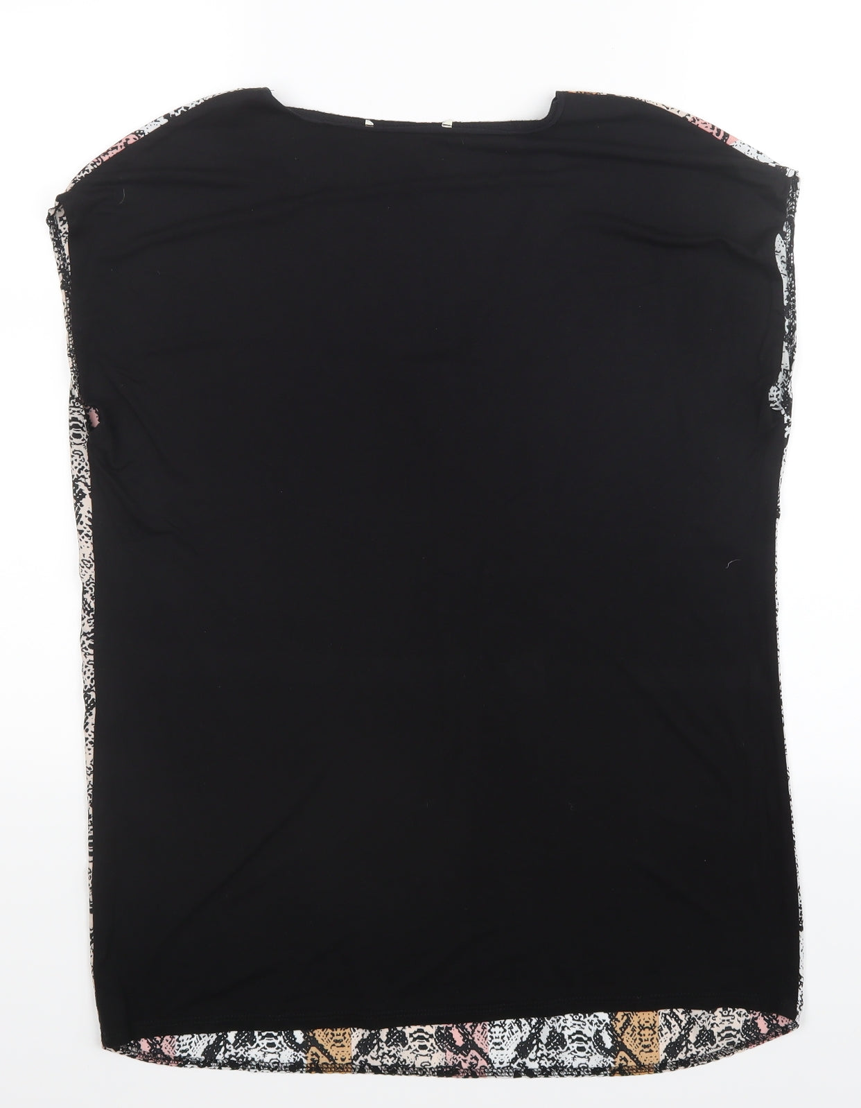 George Womens Black Geometric  Basic Blouse Size 12