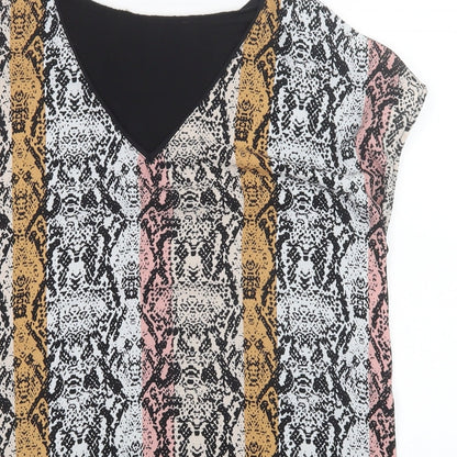 George Womens Black Geometric  Basic Blouse Size 12