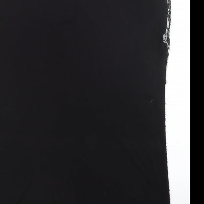 George Womens Black Geometric  Basic Blouse Size 12