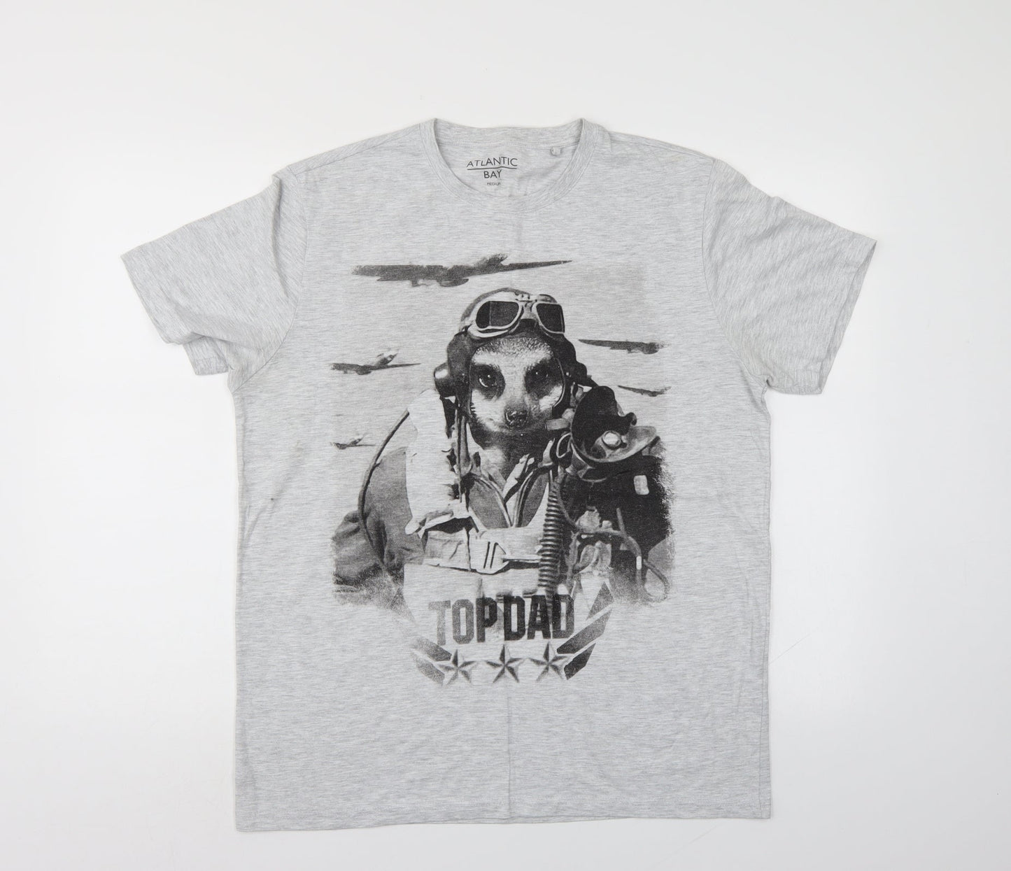 Atlantic Bay Mens Grey    T-Shirt Size M