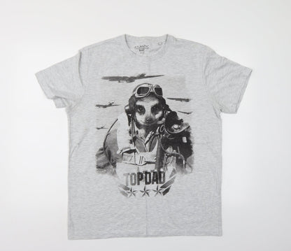 Atlantic Bay Mens Grey    T-Shirt Size M