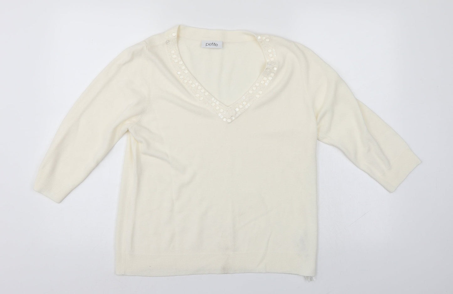 Petite Womens White   Pullover Jumper Size 16