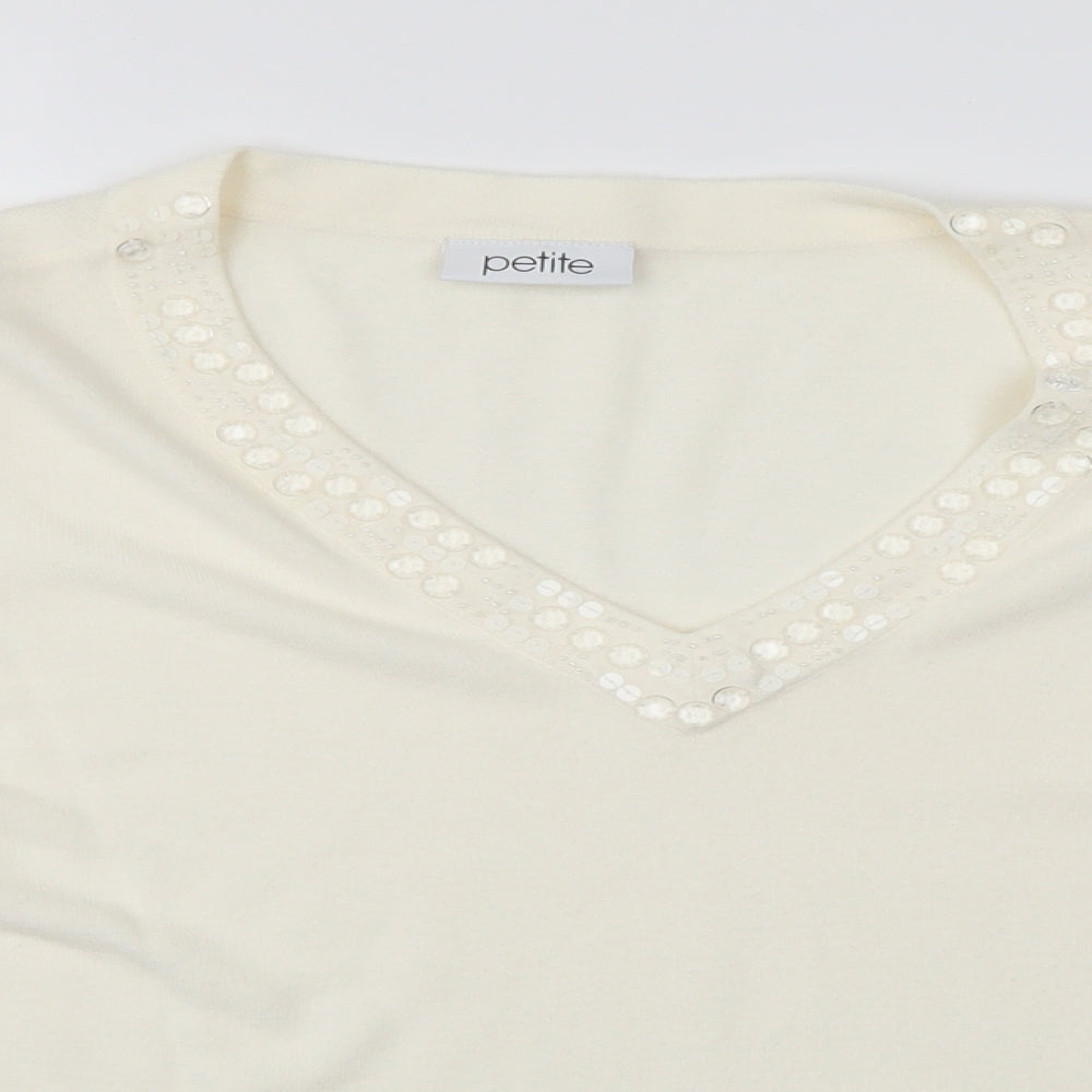 Petite Womens White   Pullover Jumper Size 16