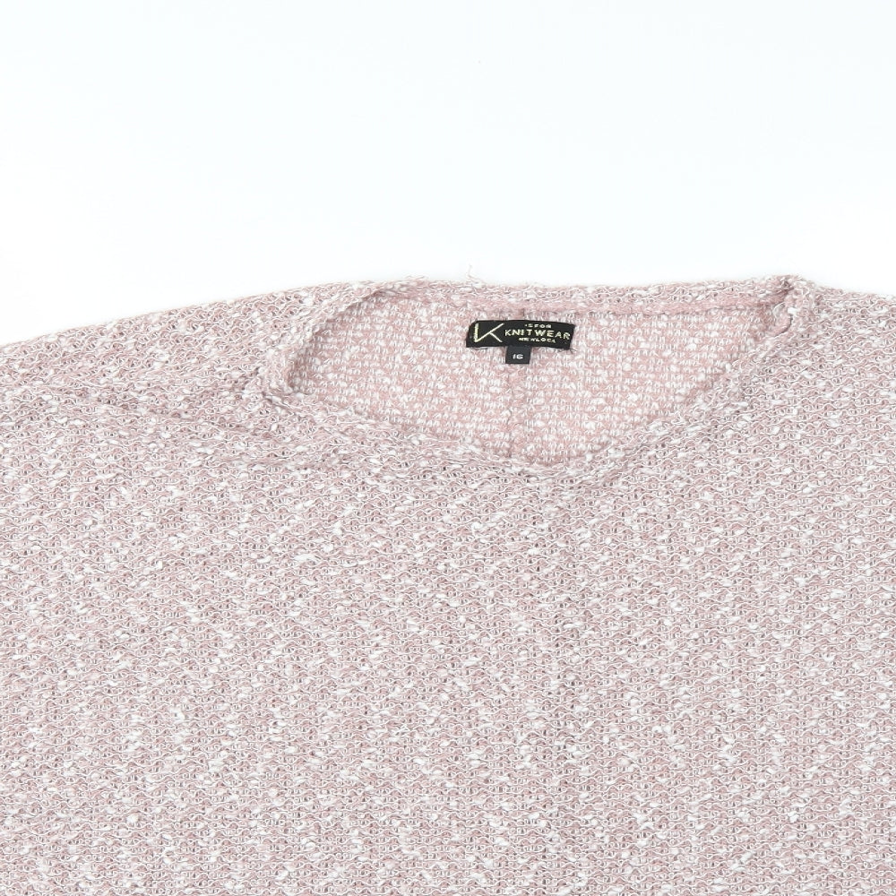 Womens UK Size 16 New Look Pink Basic Blouse