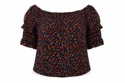 Womens UK Size 10 Papaya Multicoloured Basic Blouse