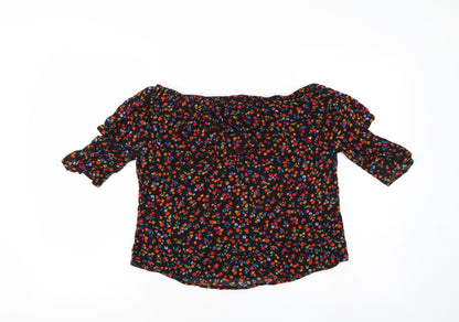 Papaya Womens Multicoloured Floral  Basic Blouse Size 10
