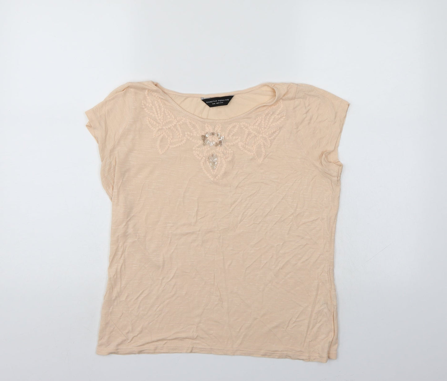 Womens UK Size 12 Dorothy Perkins Ivory Basic T-Shirt