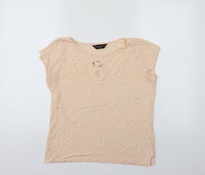 Womens UK Size 12 Dorothy Perkins Ivory Basic T-Shirt