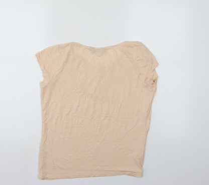Womens UK Size 12 Dorothy Perkins Ivory Basic T-Shirt