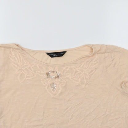 Womens UK Size 12 Dorothy Perkins Ivory Basic T-Shirt