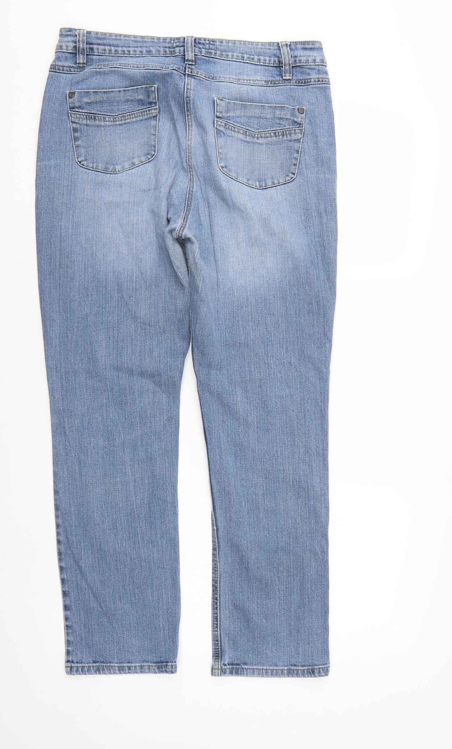 Womens UK Size 14 Papaya Regular Fit Straight Blue Jeans