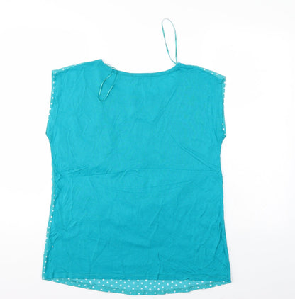 Papaya Womens Blue Polka Dot  Basic Blouse Size 12