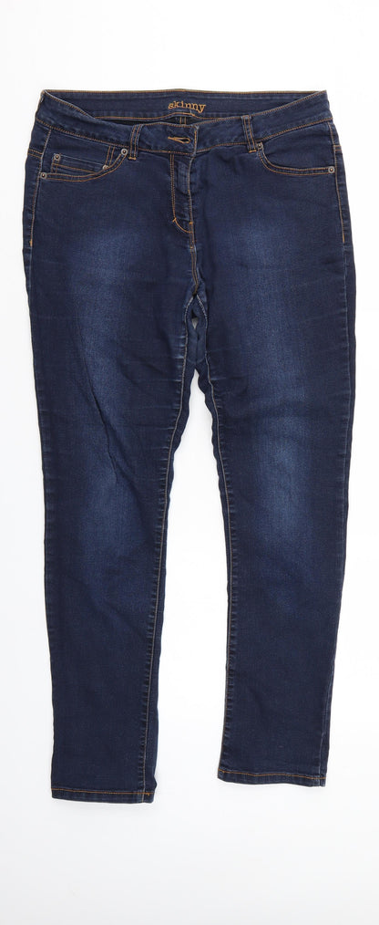 F&F Womens Blue  Denim Skinny Jeans Size 14 L27 in