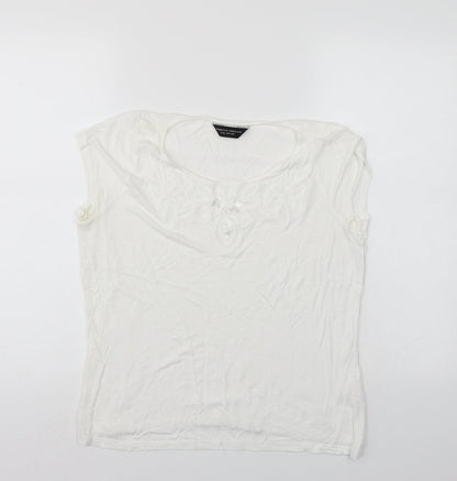 Womens UK Size 12 Dorothy Perkins White Basic T-Shirt