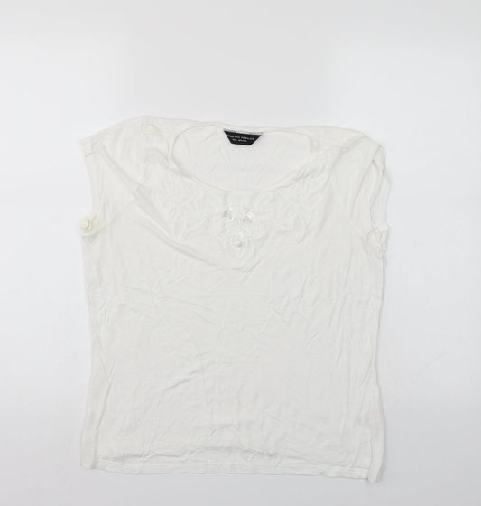 Womens UK Size 12 Dorothy Perkins White Basic T-Shirt