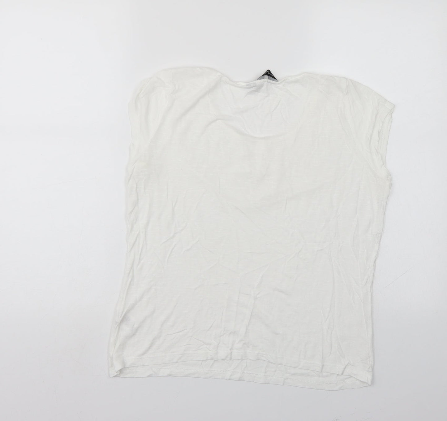 Womens UK Size 12 Dorothy Perkins White Basic T-Shirt