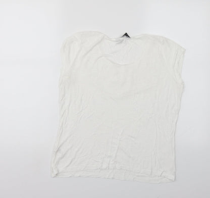 Womens UK Size 12 Dorothy Perkins White Basic T-Shirt