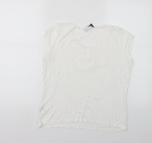 Womens UK Size 12 Dorothy Perkins White Basic T-Shirt