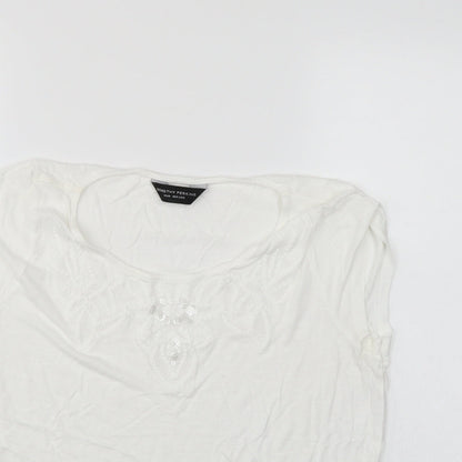 Womens UK Size 12 Dorothy Perkins White Basic T-Shirt