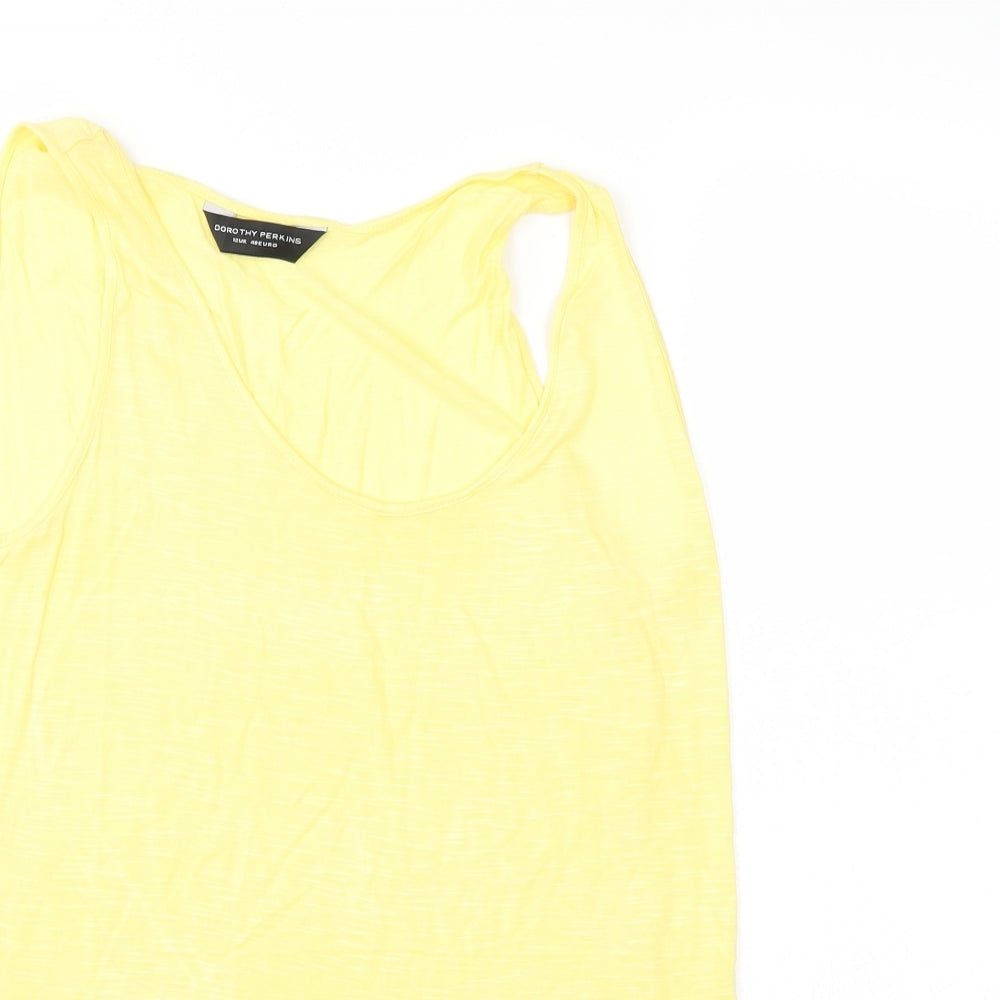 Womens UK Size 12 Dorothy Perkins Yellow Basic Tank