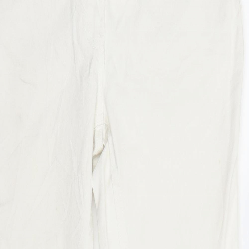 F&F Womens White  Denim Straight Jeans Size 10 L26 in
