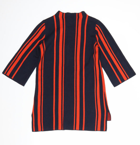 Papaya Womens Blue Striped  Pullover Jumper Size S  - longline