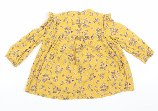 Primark Girls Yellow Floral  A-Line  Size 24 Months