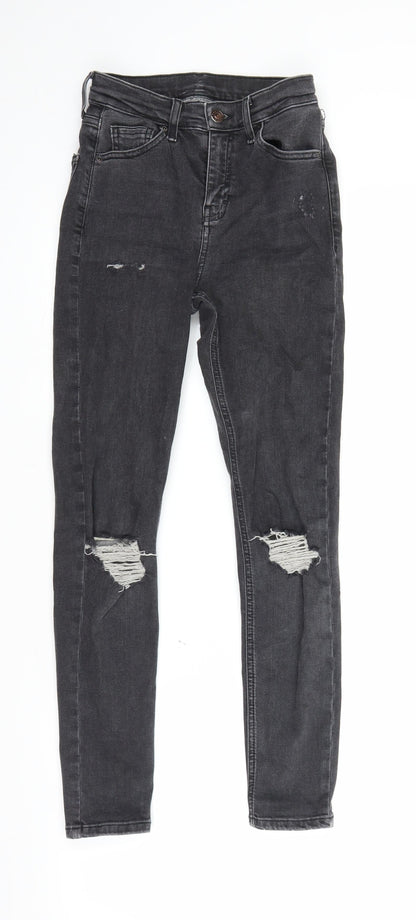 Topshop Womens Grey  Denim Jegging Jeans Size 25 in L25.5 in