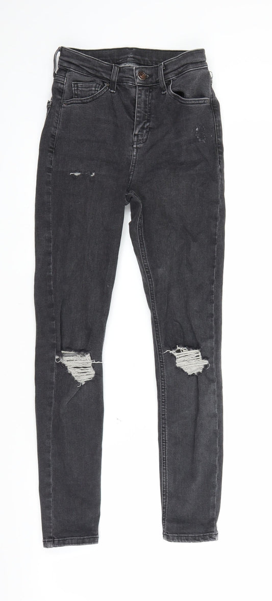 Topshop Womens Grey  Denim Jegging Jeans Size 25 in L25.5 in